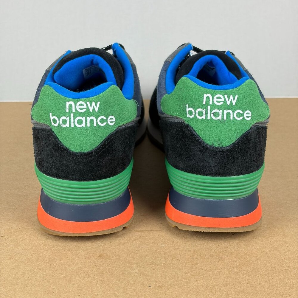 New Balance 574 Aurora Nights Suede Sneakers Mens 11.5 Black Blue Green Low Top - Picture 2 of 7